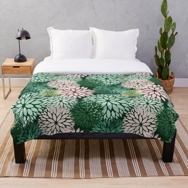 Item preview, Glam Green Dahlia Floral Pattern designed and sold by Strawflower Oasis.