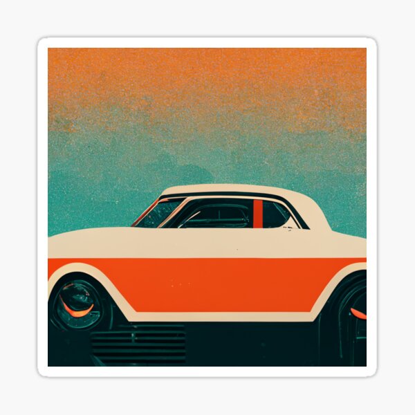"Retro car art" Sticker for Sale by AIARTWORKSs Redbubble
