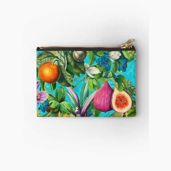 Item preview, Trendy exotic tropical floral leaves and fruits tropical pattern, botanical illustration, turquoise floral illustration   designed and sold by ZeinabTaha.