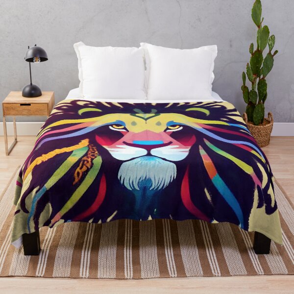 Item preview, Colorful Lion with Dreadlocks designed and sold by ThePurpleMelon.