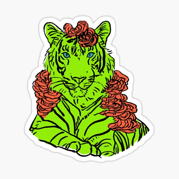 Vista previa del artículo con la obra «Tigre de cola de pavo», diseñado y vendido por HiddenStash.