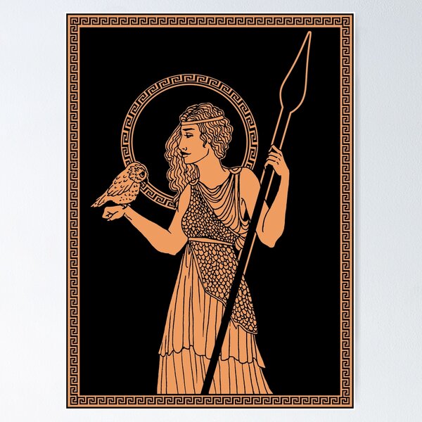 athena with owl and spear