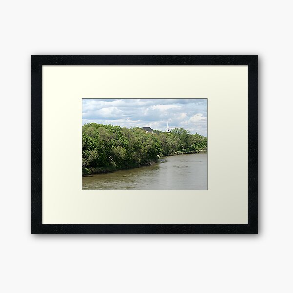 Church by the river. Framed Art Print