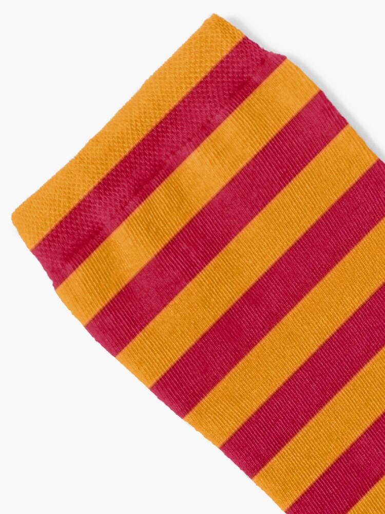 Black Socks with Red, Orange, and Yellow Stripes - Stoke Signal Socks Small