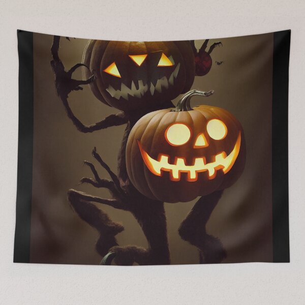 Item preview, Halloween monster with scary pumpkin head designed and sold by ai1art.