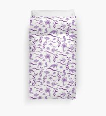 Lila und weiße Sea Life Pattern Design Bettbezug