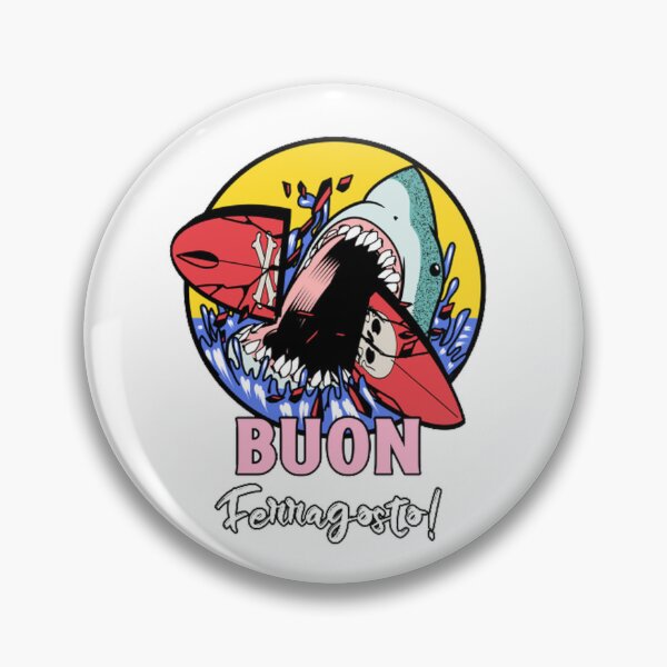 Item preview, Buon Ferragosto : Funny shark atack meme sticker designed and sold by Rodayna Elnaggar.