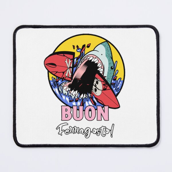 Item preview, Buon Ferragosto : Funny shark atack meme sticker designed and sold by Rodayna Elnaggar.