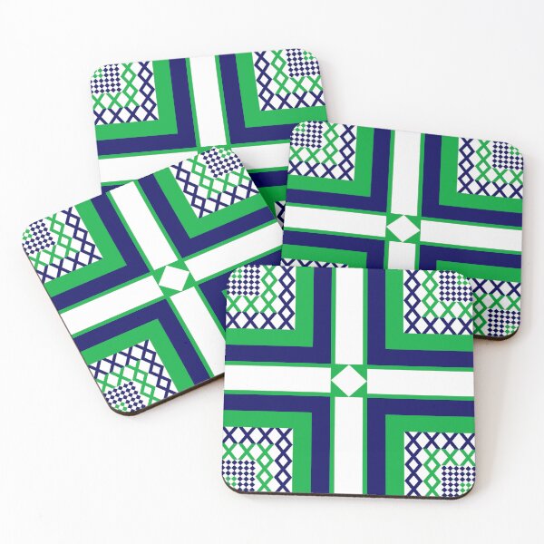 Item preview, Boxes and Lines in Green, Blue and White, EZonTHEi designed and sold by EZonThei.