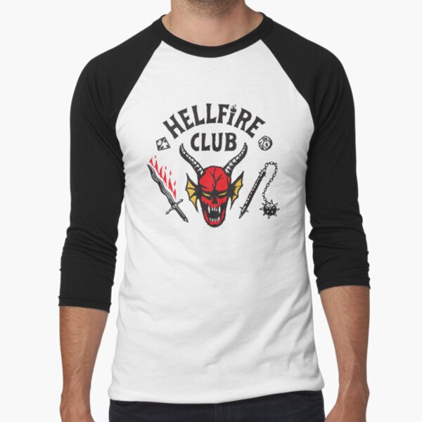 Stranger Things 4 Hellfire Club Logo Baseball ¾ Sleeve T-Shirt