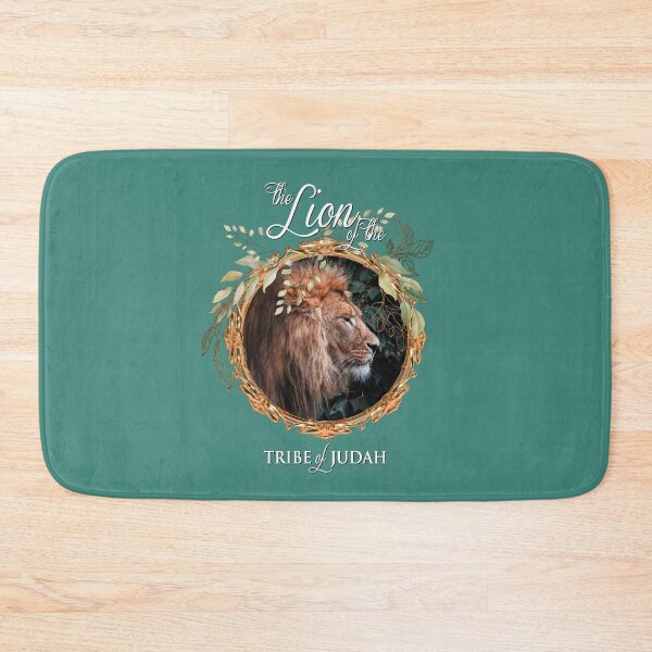 Item preview, Lion of Judah wreath on sea green designed and sold by AbideApparel.