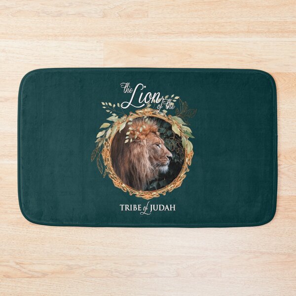 Item preview, Lion of Judah wreath on bottle green designed and sold by AbideApparel.