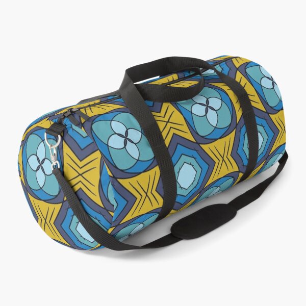 Item preview, Cool blues with yellow, unique hand drawn geometric repeating pattern - WelshDesigns designed and sold by welshdesigns.
