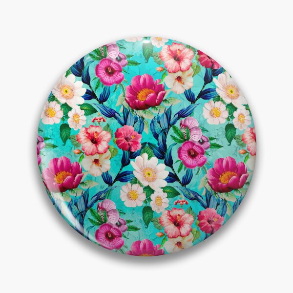 Artikelvorschau, Blumen in einem Rautenmuster, dekoratives Muster, modernes Design, Blumen-Repeat-Muster, blau-türkis floral entworfen und verkauft von ZeinabTaha.