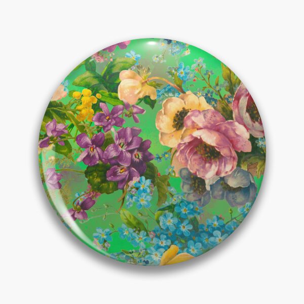 Artikelvorschau, Vintage Blumen und Rosen, Shabby Chic, Blumenmuster, Vintage Botanicals, grüne Blumen entworfen und verkauft von ZeinabTaha.