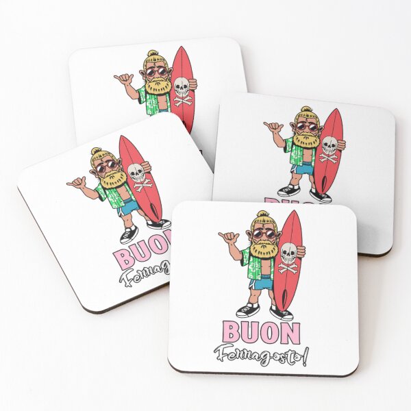 Item preview, Buon Ferragosto : Funny skull gangster beach surfer designed and sold by Rodayna Elnaggar.