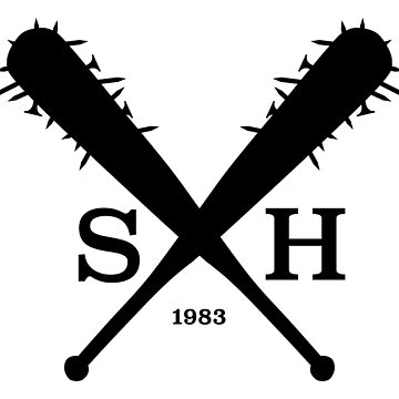 Artwork thumbnail, Steve Harrington Baseball Bat Initial Emblem [Black] | Stranger Things by tet-design
