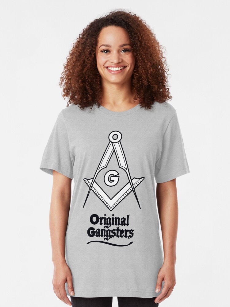 Alternate view of OG - Original Gangsters - Masonic Square & Compass Slim Fit T-Shirt