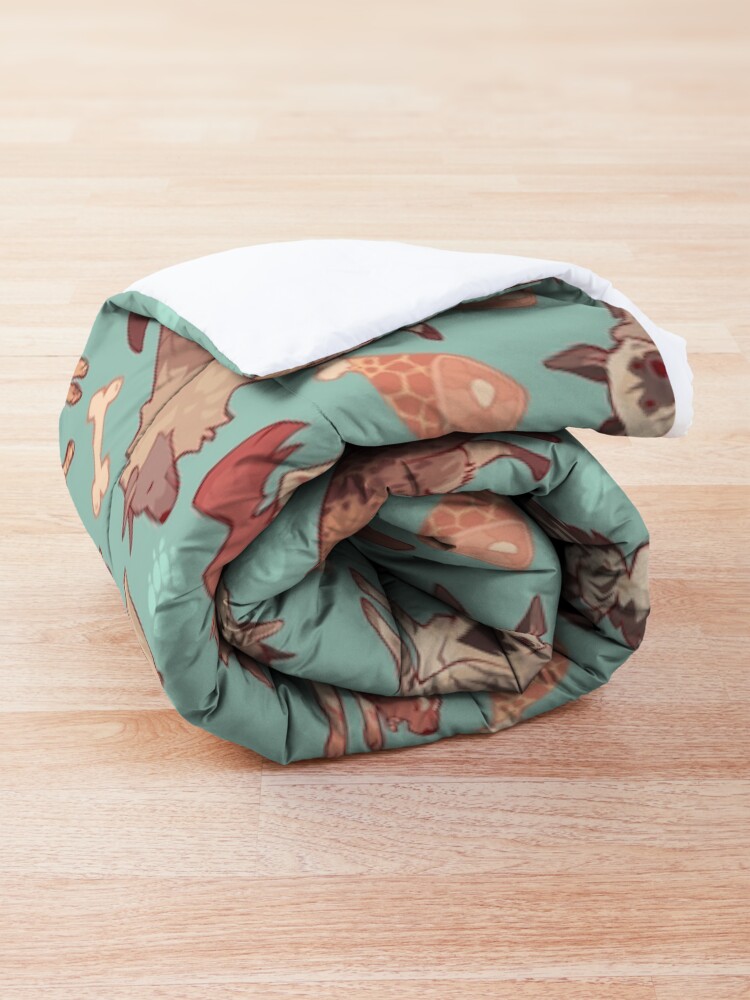 Alternate view of Hyenas in minty Comforter
