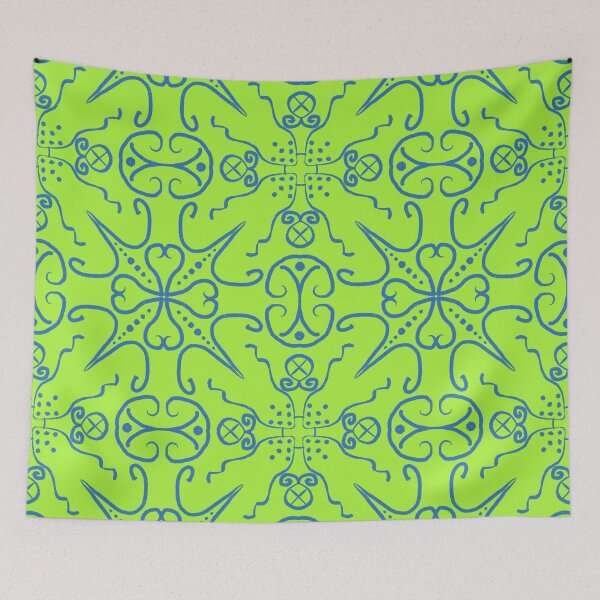 Item preview, Blue Filigree on Green designed and sold by Karen Eutemey.