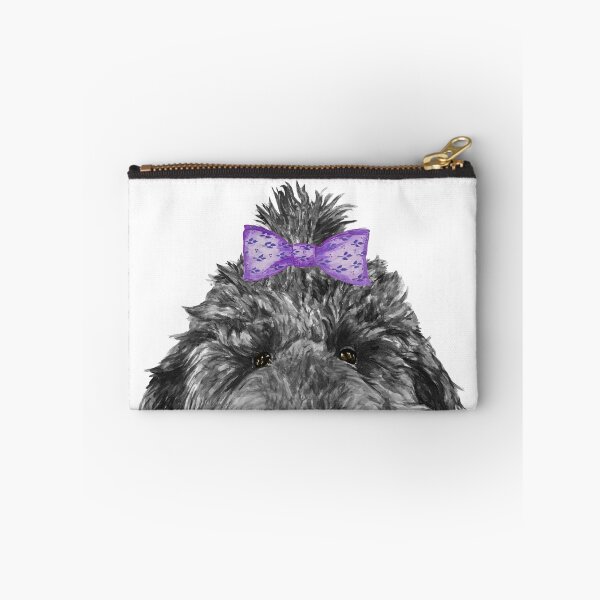 Artikelvorschau, Aquarell Schwarzer Golden Doodle Hund mit Haarschleife (Lulu der Therapiehund) entworfen und verkauft von tylershae.