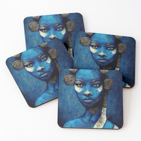Item preview, Bantu Knot Indigo Lady designed and sold by DeepSymbolism.