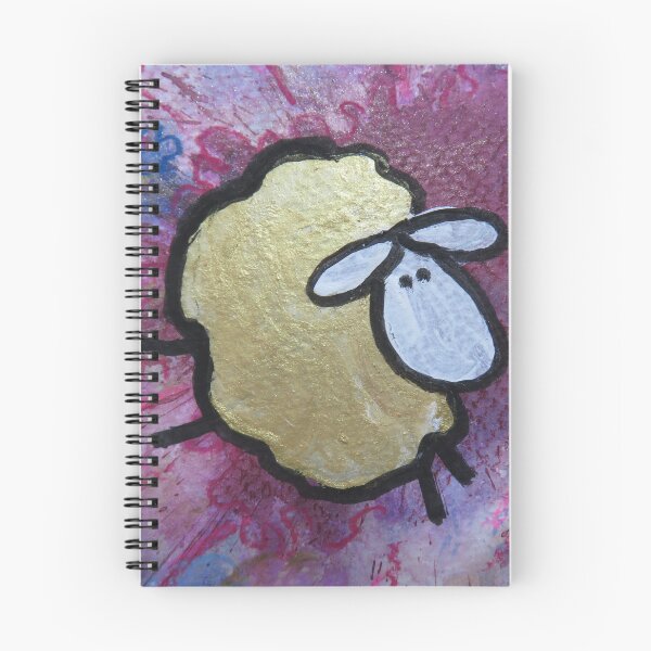 Item preview, UnFolding the Ewe-niverse #24 mixed media and ink painting of sheep designed and sold by ChillonLeachArt.