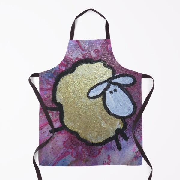 Item preview, UnFolding the Ewe-niverse #24 mixed media and ink painting of sheep designed and sold by ChillonLeachArt.