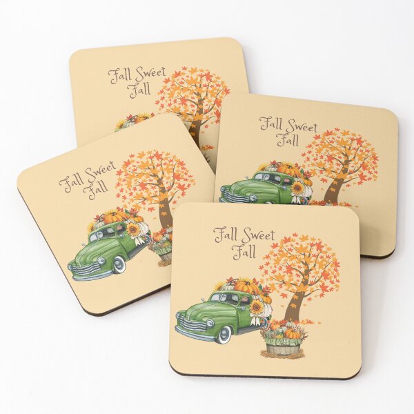 Item preview, Fall Sweet Fall Vintage Green Truck with Pumpkins and Sunflowers designed and sold by LanaDevon.