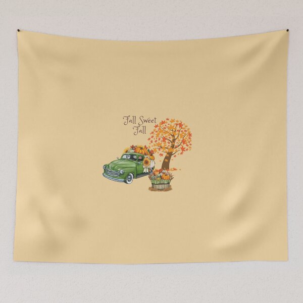 Item preview, Fall Sweet Fall Vintage Green Truck with Pumpkins and Sunflowers designed and sold by LanaDevon.
