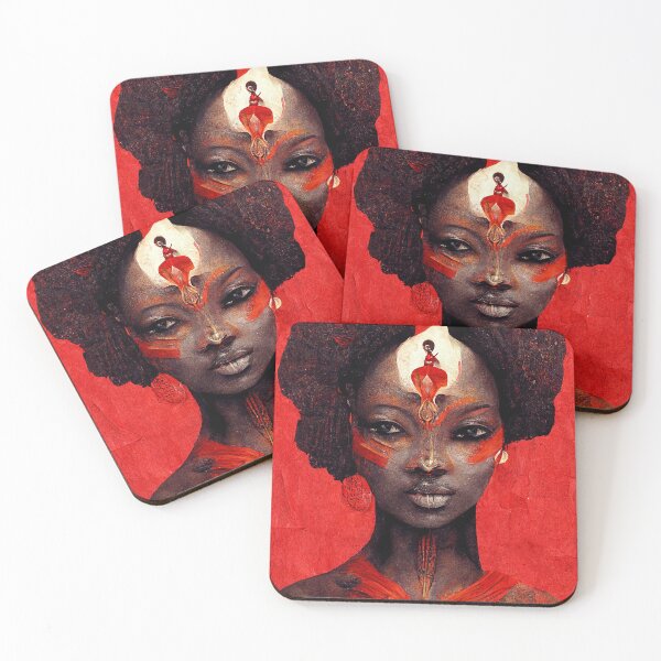 Item preview, Red Tribal Woman designed and sold by DeepSymbolism.