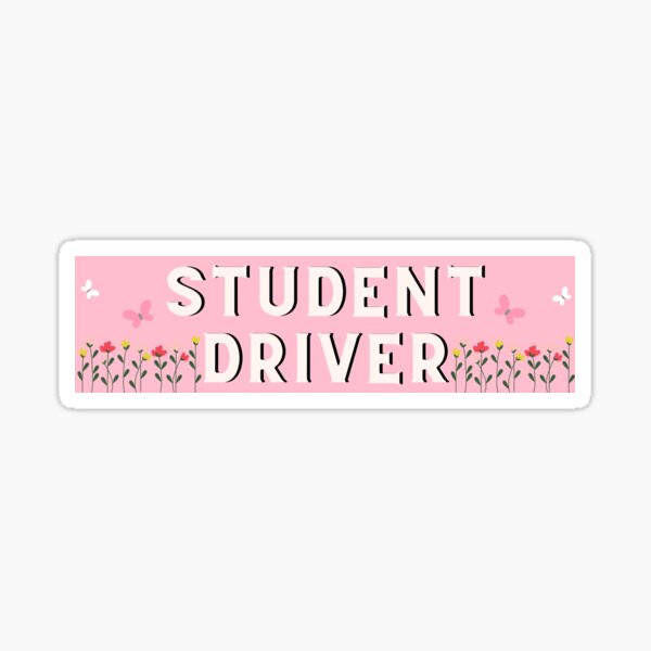 "pink student driver sticker" Sticker for Sale by NyNiches Redbubble