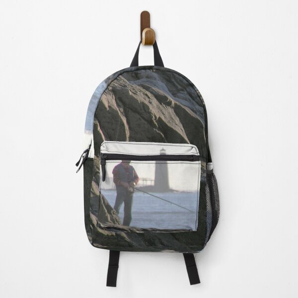 Item preview, Fishing at Portland Head Light across the harbor Ram Island Ledge Light designed and sold by MAINE IMAGESDEZIGNS.