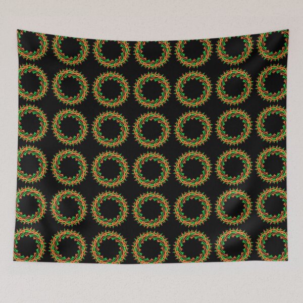 Item preview, Red and green wreath, abstract art designed and sold by Meo Design.
