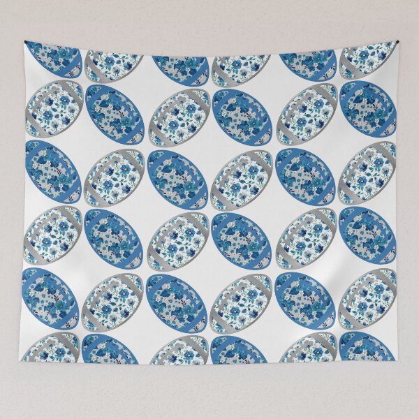 Item preview, Football blue and silver pattern  designed and sold by KCAbdelnour.