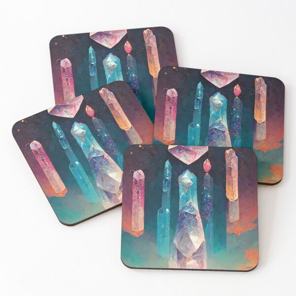 Item preview, Crystals Ascend at Sunset designed and sold by DeepSymbolism.