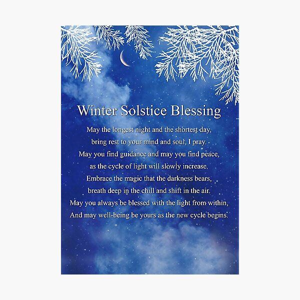 "Winter Solstice Blessing Yule Pagan Sabbat with Poem and Beautiful ...