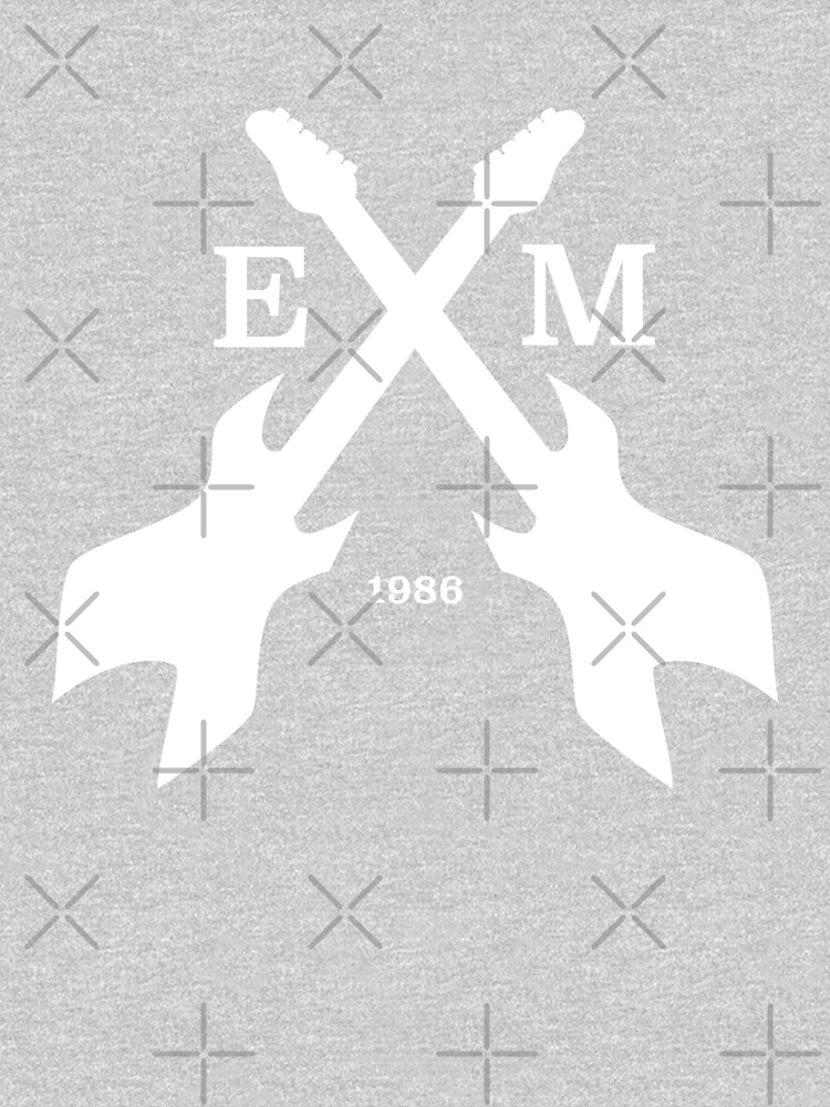 Thumbnail 5 of 5, Toddler Pullover Hoodie, Eddie Munson Guitars Initial Emblem [White] | Stranger Things designed and sold by tet-design.
