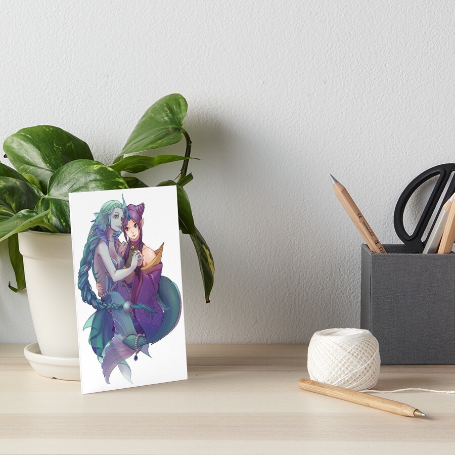 Mermaid and Unicorn Art Board Print