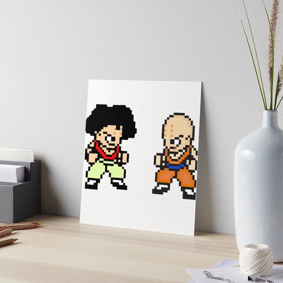 Krillin 8 bit pixel art retro vintage Dragon Z GT Ball Super 