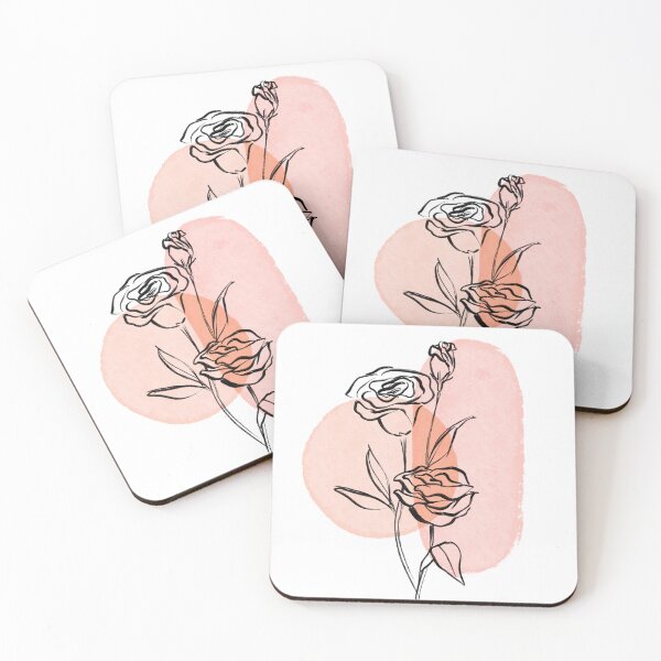 Item preview, Minimalist Rose - Botanical Drawing with Pink Shapes designed and sold by rachelhirst.