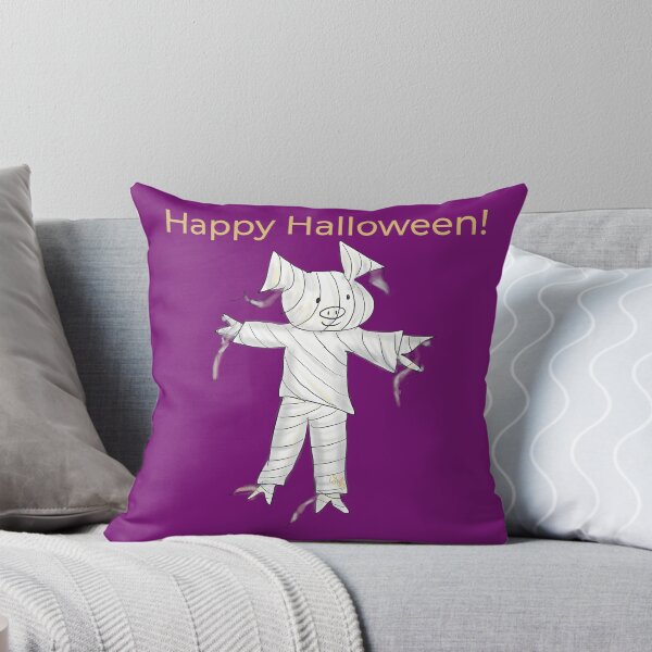 Item preview, Happy Halloween burgundy mummy.  Cute pig in fancy dress, Halloween designed and sold by PiggingJapan.
