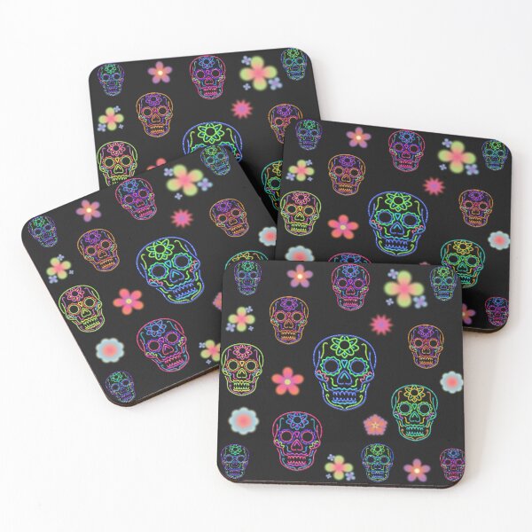 Item preview, Neon Sugar Skulls and Flowers designed and sold by Vanessa Hogle.