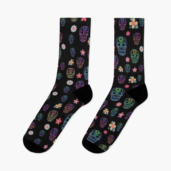 Item preview, Neon Sugar Skulls and Flowers designed and sold by Vanessa Hogle.