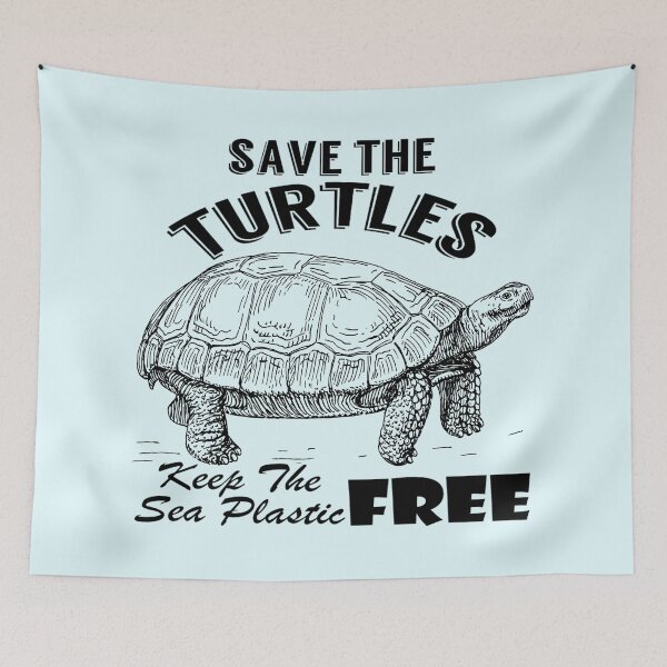 Item preview,  Save the turtles keep the sea plastic free shirts, Save the turtles keep the sea plastic free masks, Save the turtles keep the sea plastic free stickers  designed and sold by Poussyarts.