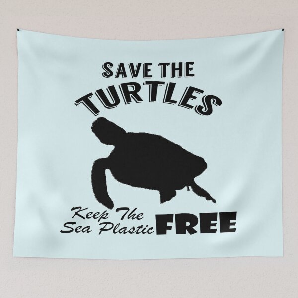 Item preview,  Save the turtles keep the sea plastic free shirts, Save the turtles keep the sea plastic free masks, Save the turtles keep the sea plastic free stickers  designed and sold by Poussyarts.