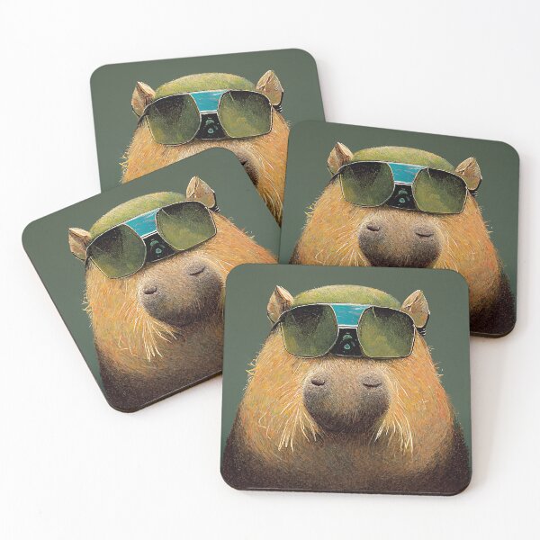 Item preview, Capybara with a sunglasses designed and sold by AICustomArt ⭐⭐⭐⭐⭐.