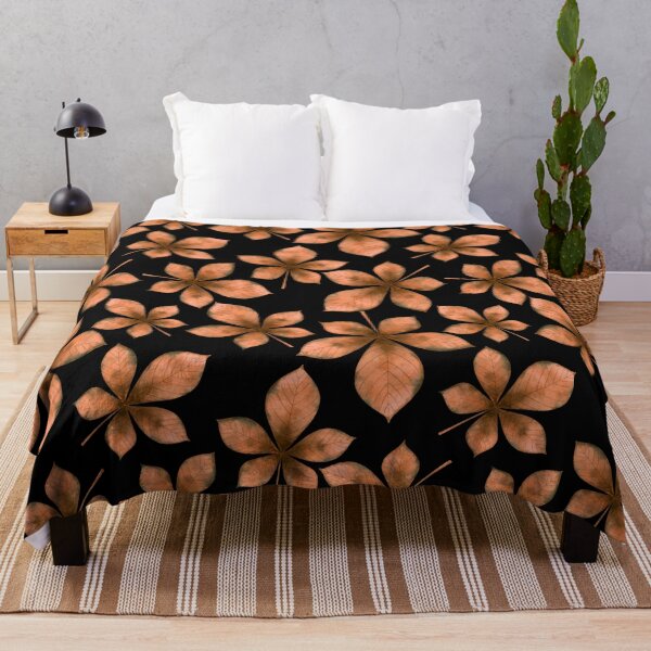 Item preview, Retro Gray Leaves Pillow,bath mats,shower curtain,throw blankets and tapestries designed and sold by Fairies Flower Garden.
