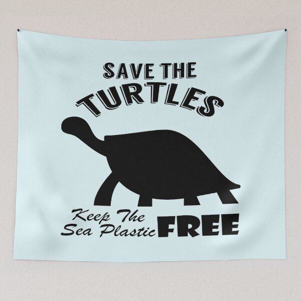 Item preview,  Save the turtles keep the sea plastic free shirts, Save the turtles keep the sea plastic free masks, Save the turtles keep the sea plastic free stickers  designed and sold by Poussyarts.