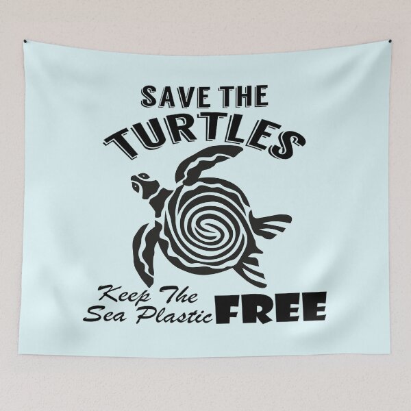 Item preview, Save the turtles keep the sea plastic free shirts, Save the turtles keep the sea plastic free masks, Save the turtles keep the sea plastic free stickers  designed and sold by Poussyarts.